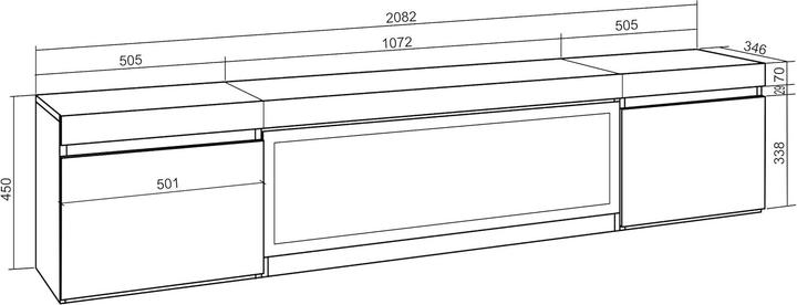 Produktbild Skraut Home Fernsehschrank mit Elektrokamin (208 x 35 x 45 cm)