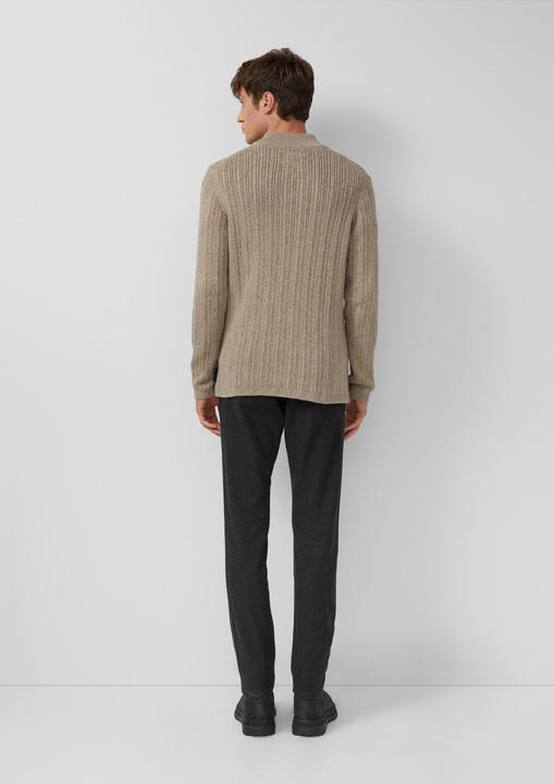 Produktbild s.Oliver Strickpullover Melierter Strick-Troyer mit Rippstruktur (M)