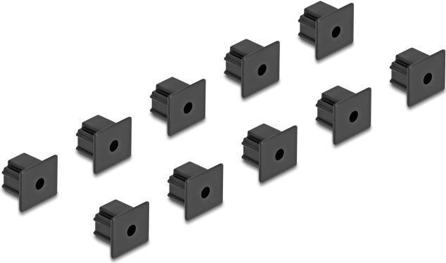 Produktbild Delock Staubschutz für RJ12 Buchse ohne Griff 10 Stück schwarz (Blindmodul)