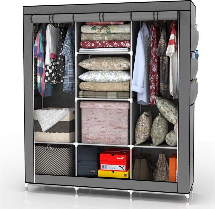 Produktbild Intirilife Schrank 130x175x45 cm in ASCH GRAU (130 x 45 x 175 cm)