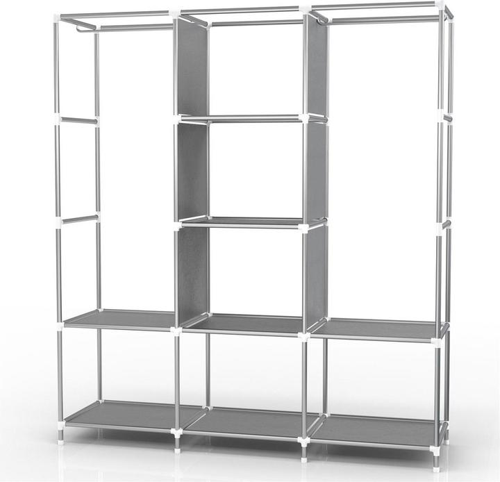 Produktbild Intirilife Schrank 130x175x45 cm in ASCH GRAU (130 x 45 x 175 cm)