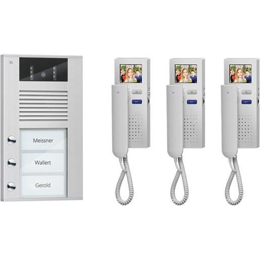 TCS, Campanello + Citofono, PVE1530-0010 Video:pack3 colore 3 pulsanti per il funzionamento a mani libere