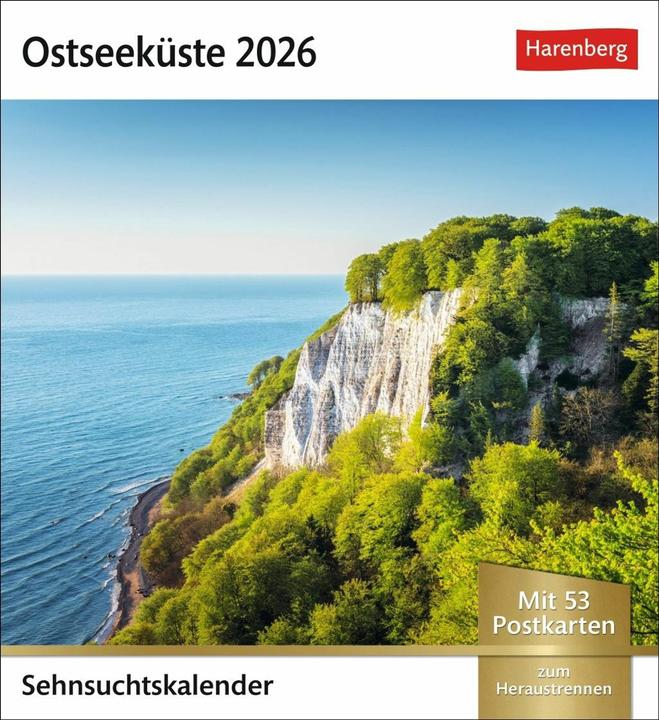 Produktbild Ostseeküste Sehnsuchtskalender 2026 - Wochenkalender mit 53 Postkarten