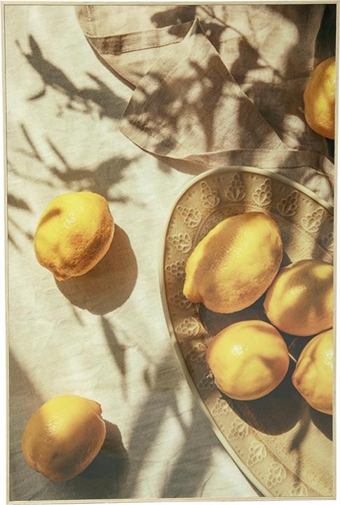 Viana Sommerliches Zitronen-Motiv Bild für mediterrane Wohnzimmerdekoration