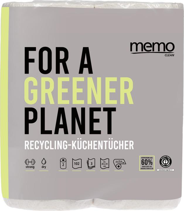 Actual product image Memo Kitchen roll Recycling Strong & Dry H2171 3lg. 102sheets 2pcs. (2x)