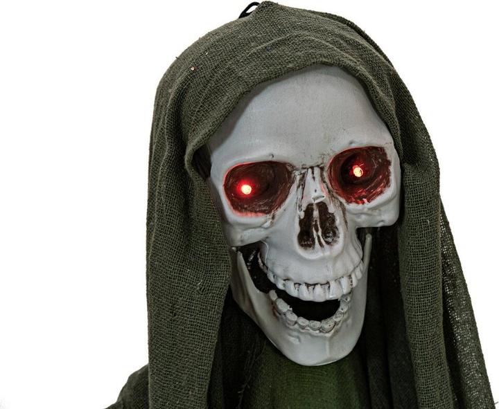 Image du produit Europalms Figurine d'Halloween Squelette avec cape verte, animée, 170cm