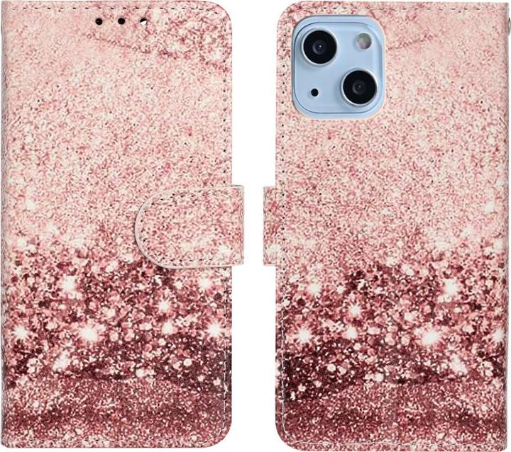 Actual product image Ueli Express iPhone 13 Mini Book Case Case with Card Holder Marble Rose Gold (Apple iPhone 13 mini)