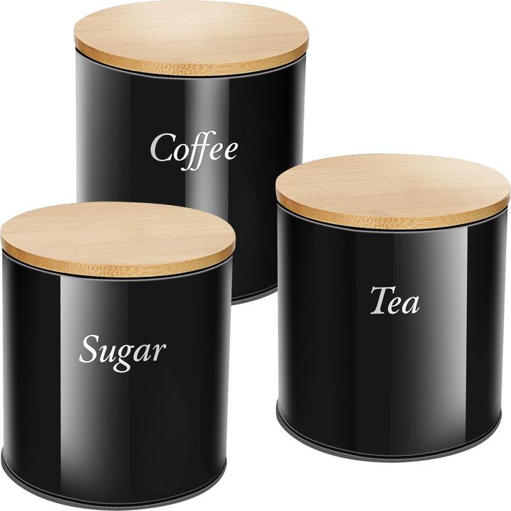 Actual product image Cheffinger Set of 3 tins of coffee sugar tea (0.75 l)