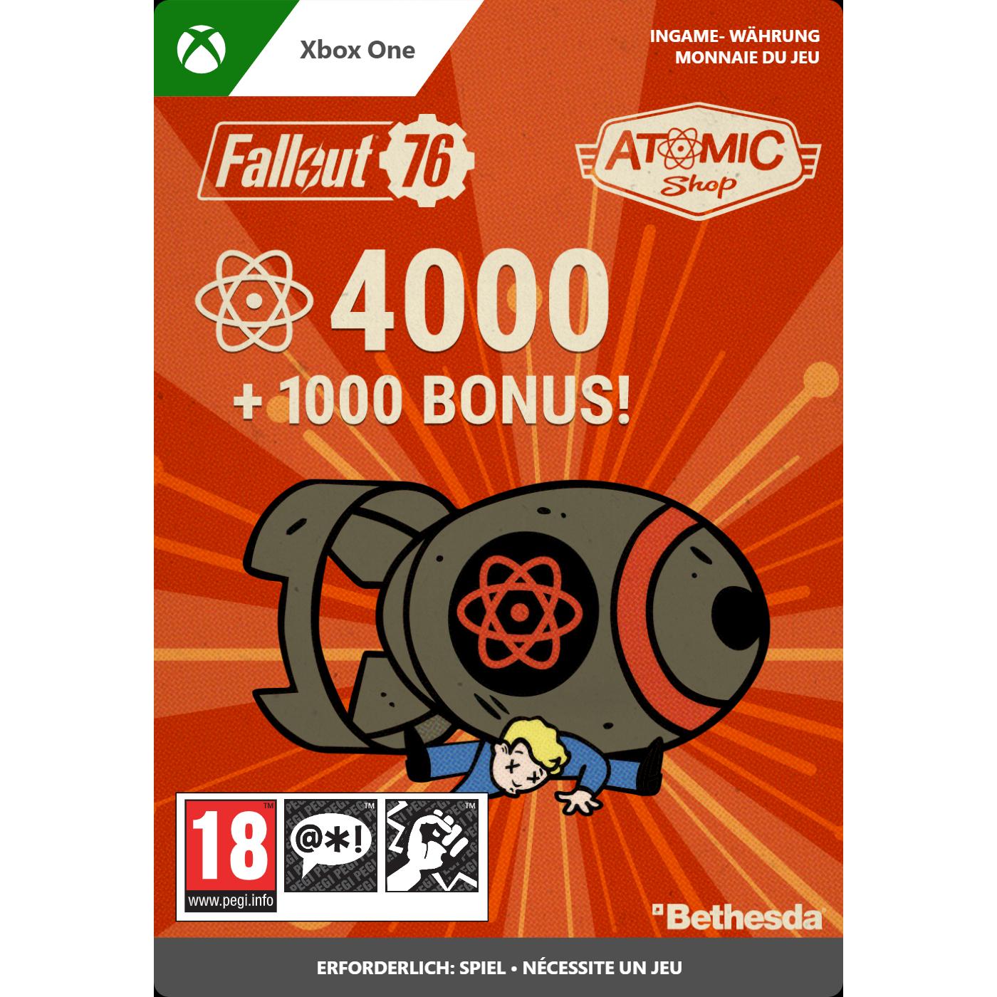 Microsoft Fallout 76 - 4000 (+1000 Bonus) Atoms (3000 CHF), Ingame Währung