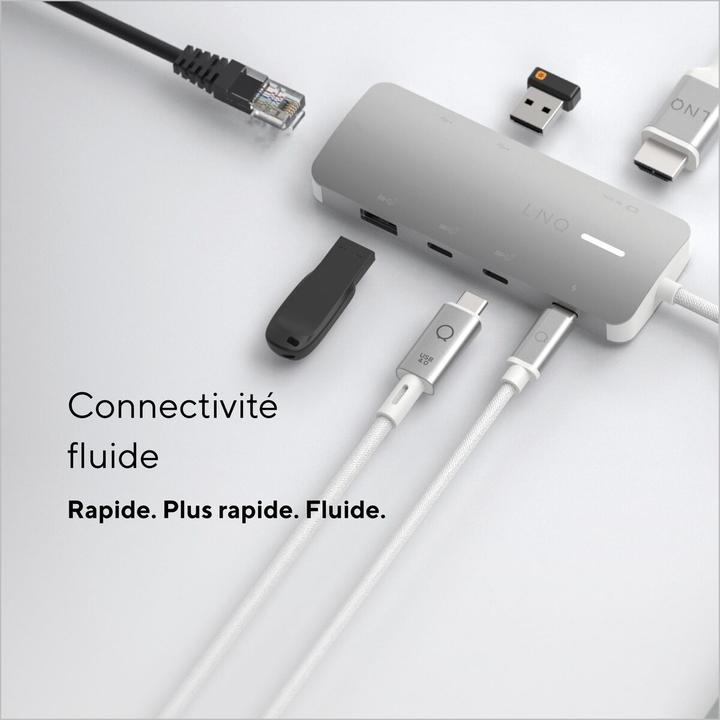 Actual product image LINQ Connects 8in1 8K PRO USB-C Multiport Hub 140W (USB-C, 8 ports)