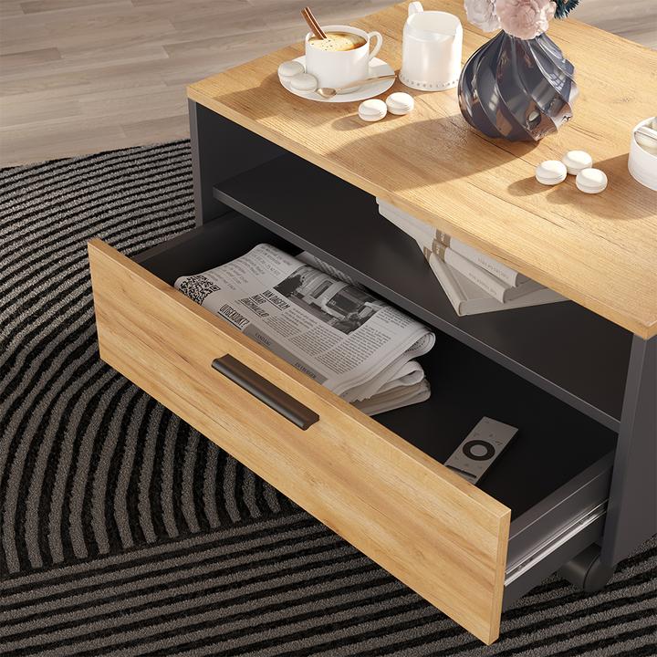 Actual product image Vicco Couchtisch Bibo, Anthrazit/Goldkraft Eiche, 70 x 52.4 cm