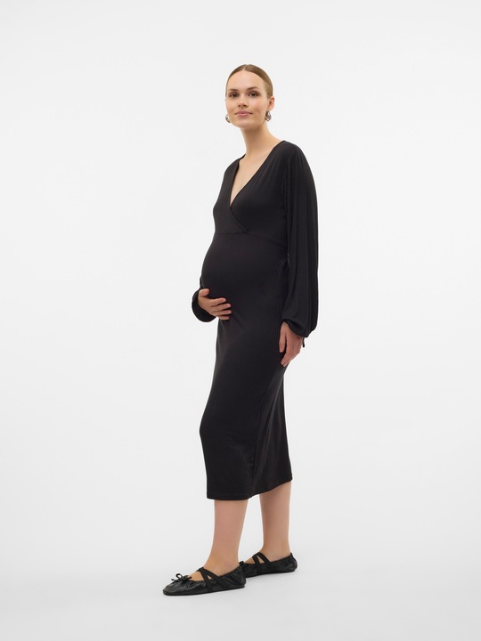 Produktbild Mamalicious Normal geschnitten V-Ausschnitt Midikleid Kleid (S)