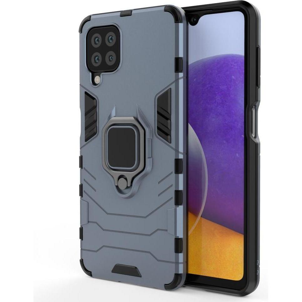 Hurtel Ring Armor Case Kickstand Cover robusta e robusta per Samsung Galaxy A22 4G blu (Samsung Galaxy A22), Cover smartphone, Blu