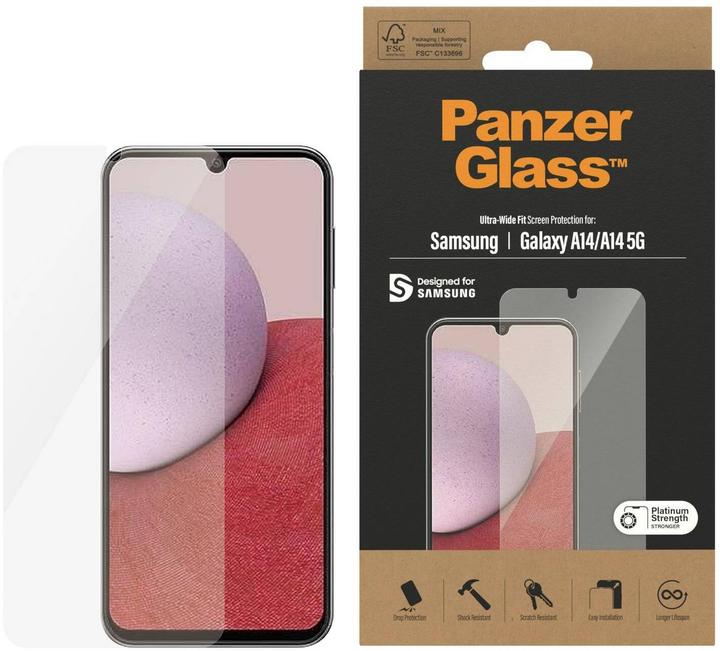Immagine prodotto PanzerGlass Ultra-Wide Fit (1 pz., Samsung Galaxy A14, Samsung Galaxy A14 5G)
