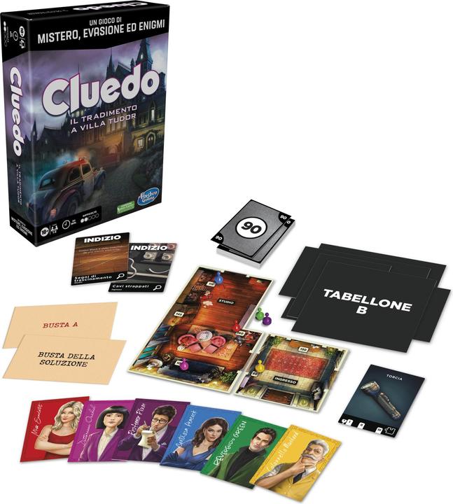 Image du produit Hasbro Gaming Cluedo Verrat in der Villa, un jeu d'énigme et de mystère, jeu de société familial coopératif à (Italien)