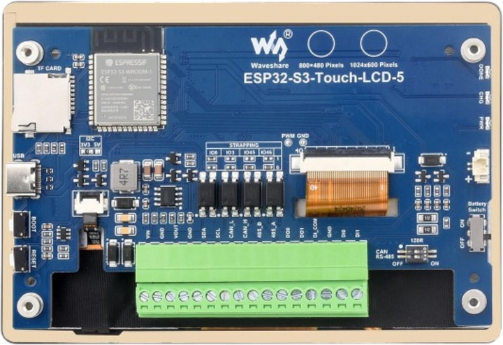 Produktbild WaveShare ESP32-S3 5inch Capacitive Touch Display Development Board 1024x600