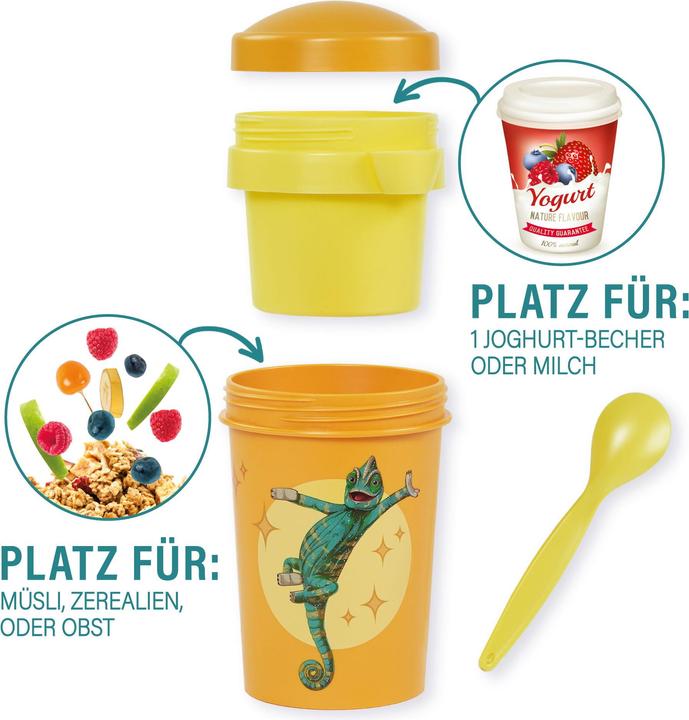 Actual product image Awave The School of Magical Animals Muesli Mug To Go 540 ml rPET | Yellow, Caspar