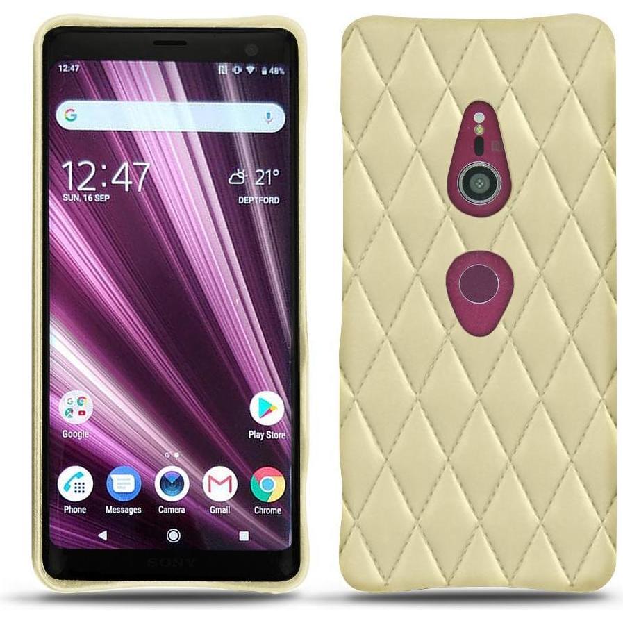 Noreve Lederschutzhülle (Sony Xperia XZ3), Smartphone Hülle, Beige