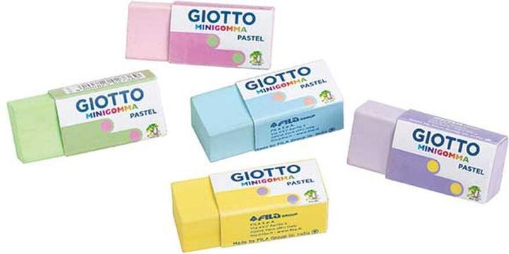 Productafbeelding Giotto Pastelgum Thermoplastisch Elastomeer (TPE) Groen, Geel, Blauw, Roze, Paars 12