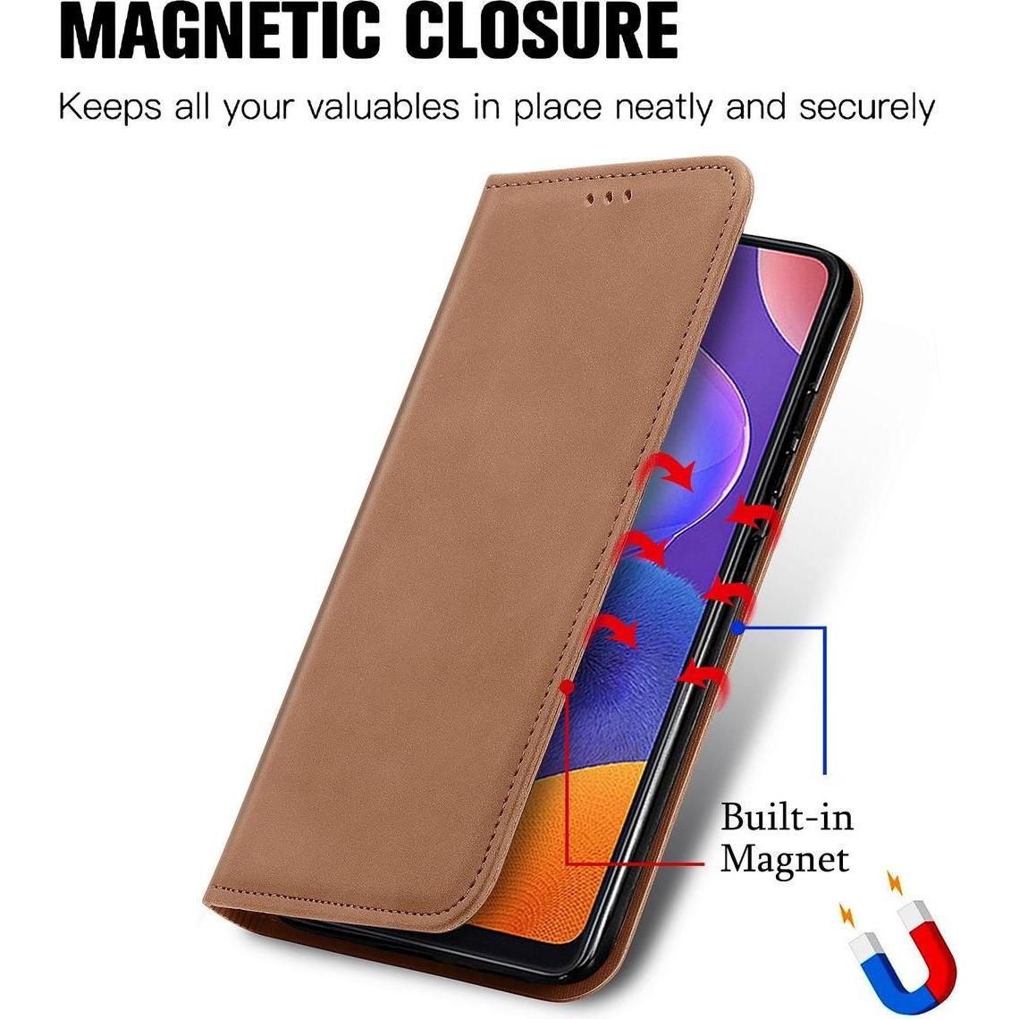 Thumbnail - König Design Hülle Handy Schutz für Samsung Galaxy A32 5G Case Cover Tasche Etui Bumper Braun (Samsung Galaxy A32 5G), S...