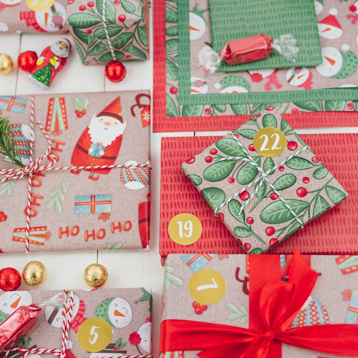Actual product image Papierdrachen Geschenkpapier mit Zahlen 1-24