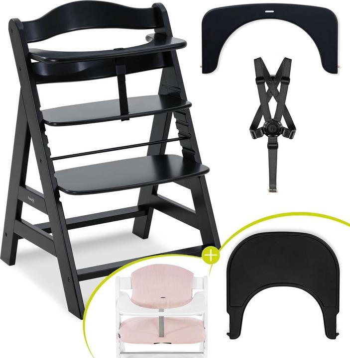 Produktbild Hauck Hochstühle Hochstuhl Alpha Plus Black - im Sparset inkl. (Treppenhochstuhl)