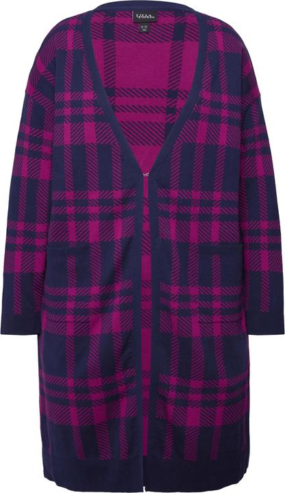 Image du produit Ulla Popken Cardigan oversize ouvert avec motif à carreaux (42, 44)