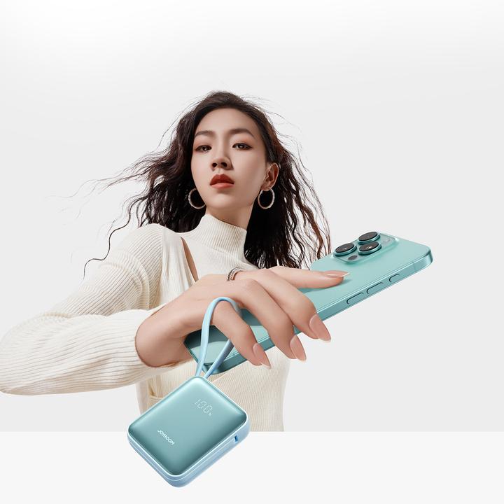 Produktbild Joyroom 22.5W Powerbank 10000mAh Fast Charging with Dual Cables - Blue (10000 mAh, 22.50 W, 38.50 Wh)