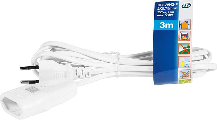 REV Eurostecker Verlängerung 3,0 m (3 m, CEE 7/16)