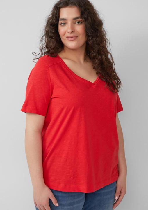 Produktbild S.Oliver T-Shirt T-Shirt aus Flammgarn mit V-Ausschnitt (46)