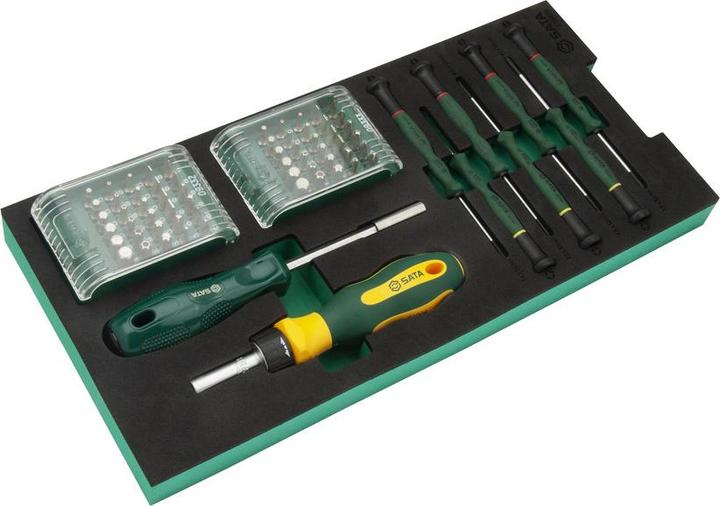 Actual product image SATA Bit- und Elektronikschraubendreher-Einlage, 71-tlg., 400 x 187 mm