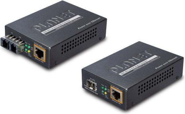 Produktbild Planet 802.3at PoE Media Converter SFP 10/100/1000Base-T to SFP Open Slot Incl. PSU Without SFP Module