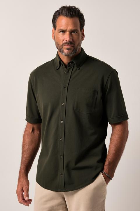 Produktbild JP1880 JP 1880 Piqué-Hemd, FLEXNAMIC®, Halbarm, Buttondown-Kragen, Modern Fit (7XL)