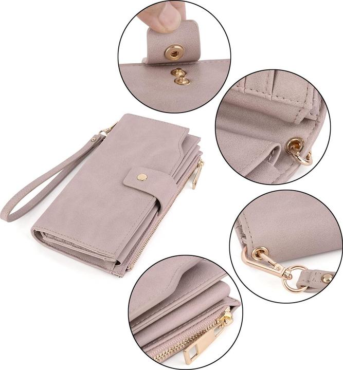 Produktbild Only-Bags.Store Brieftasche RFID-Blockierung Grosse Kapazität Vegan Leder Clutch Wallet 21 Card Slots Holder