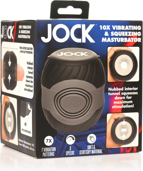 Actual product image Curve Toys Vibrating and Squeezing Masturbator - 10X - Black