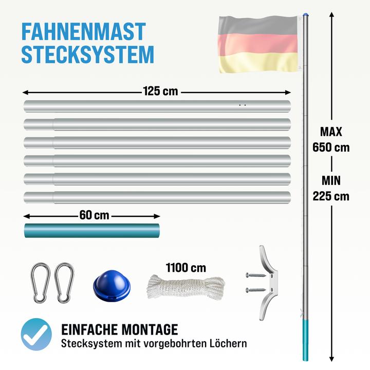 Actual product image Monzana Aluminium flagpole 6.50m