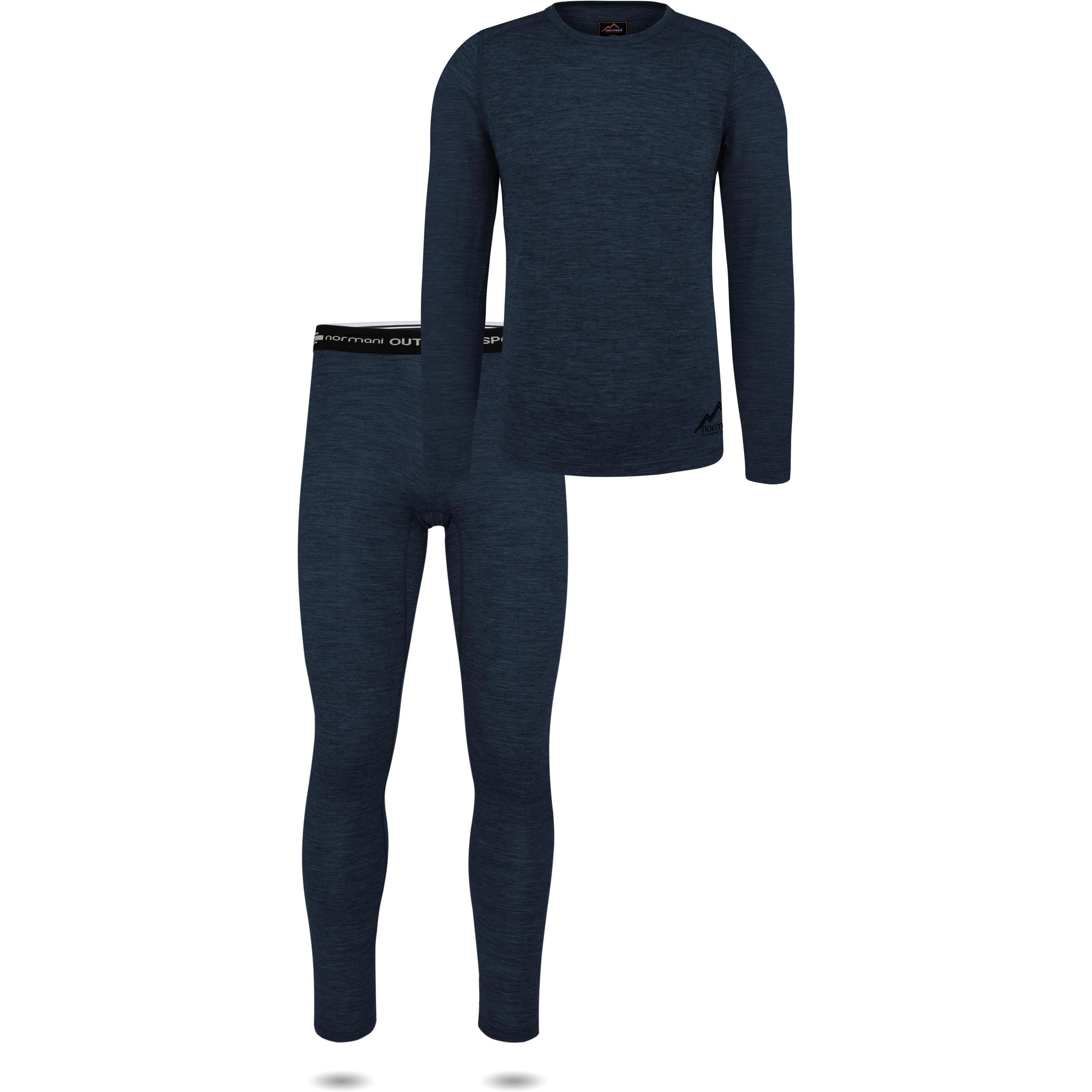 Normani, Herren, Funktionsshirt, Herren Merino Unterwäsche-Set Melbourne/Sydney (6XL), Blau, 6XL