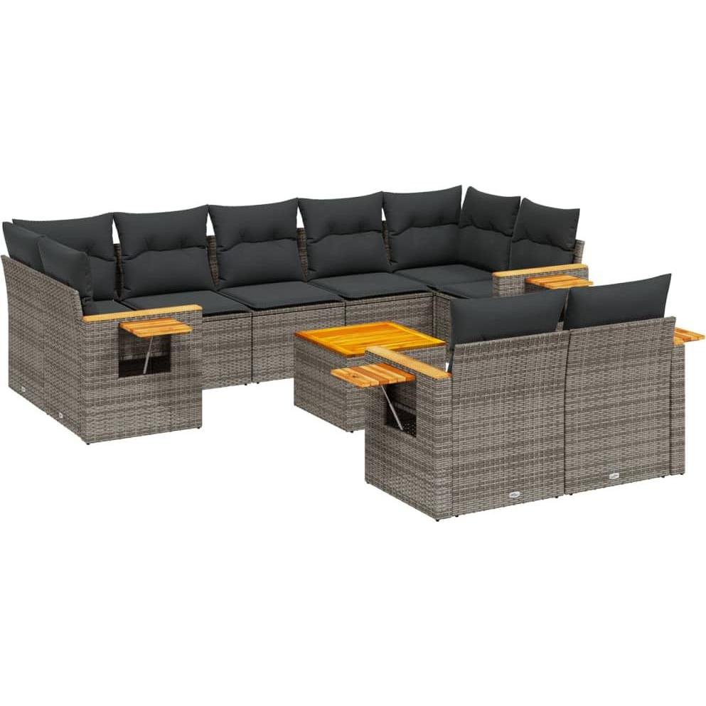 VidaXL, Gartenlounge, 10-tlg. Garten-Lounge-Set mit Kissen
