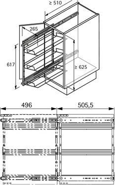 Produktbild Hettich Schuhauszug mit 3 Ablagen