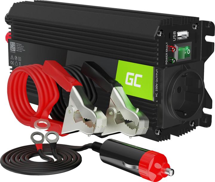 Actual product image GreenCell Car Power Inverter Converter 24V to 230V 500W/1000W with USB
