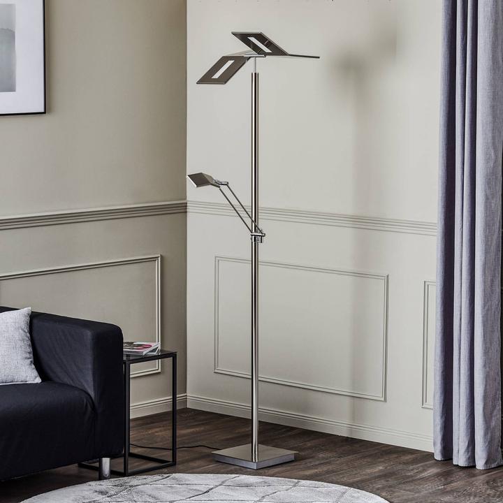 Produktbild Lucande Hadlee LED-Stehleuchte, nickel (5000 lm)