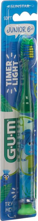 Produktbild GUM Junior 6+ Timer Light Zahnbürste grün (Weich, 1 x)