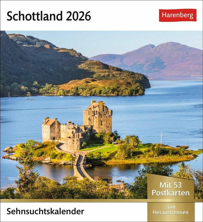 Actual product image Harenberg Schottland Sehnsuchtskalender 2026 - Wochenkalender mit 53 Postkarten (German)