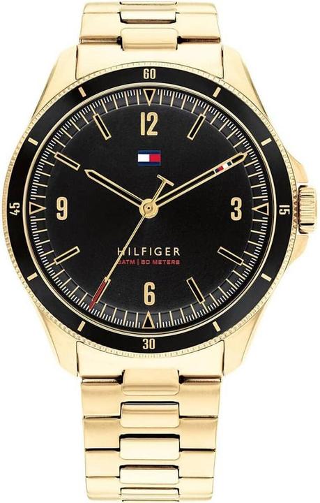 Produktbild Tommy Hilfiger Analoge Quarzuhr mit Edelstahlarmband und wasserdicht bis 5 ATM (Analoguhr, 44 mm)