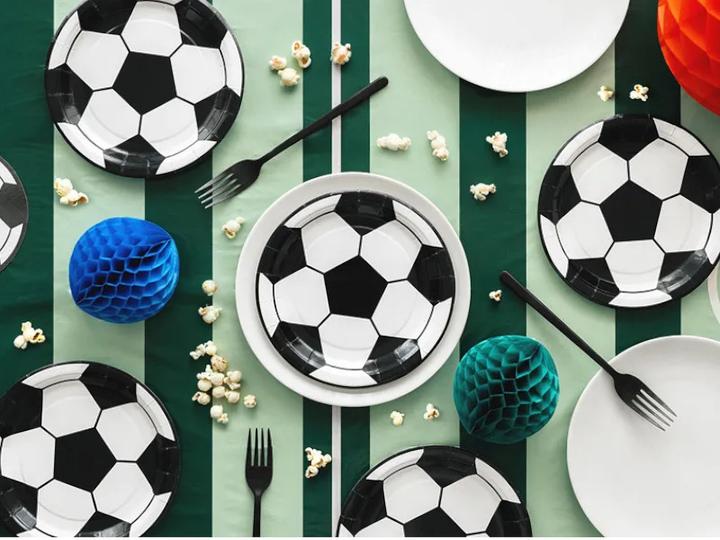 Produktbild Partydeco Einwegteller Fussball 18 cm, 6 Stück, Schwarz/Weiss (6x)