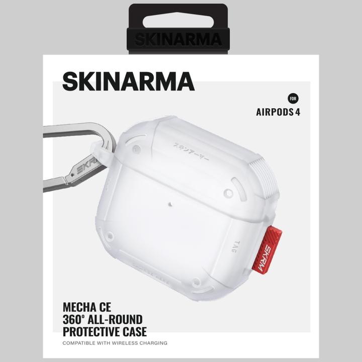Actual product image Skinarma Case Mecha CE for AirPods 4 frost (Headphone sleeve)