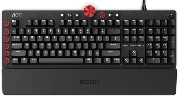 Actual product image AOC Gaming-Tastatur mit Cherry MX Red Switches, Anti-Ghosting, N-Key Rollover und RGB-Beleuchtung (DE, Cable)