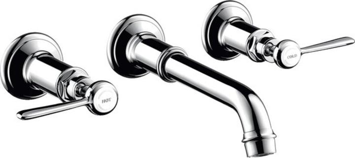 Actual product image Axor MONTREUX 3-hole basin mixer flush-mounted, wall mounting, lever handles