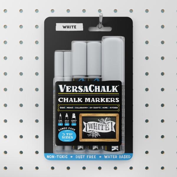 Produktbild VersaChalk - Kombi Set mit 5 weissen Kreidemarkern (3mm + 5mm + 15mm) (Weiss, 5 x)