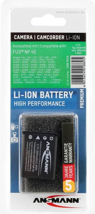 Actual product image Ansmann A-Fuj NP-45 (Camera battery)